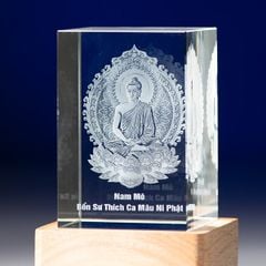 Phật Bổn Sư Thích Ca Mâu Ni - Pha Lê Khắc 3D - 3D-TC02