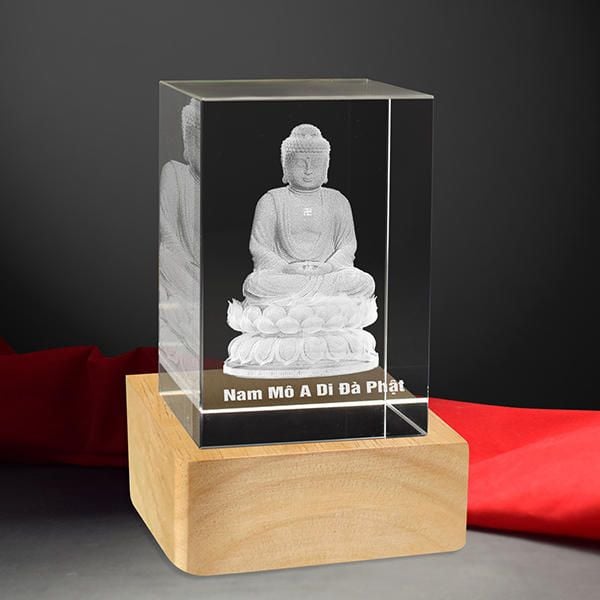 Phật A Di Đà - Pha Lê Khắc 3D - 3D-ADD