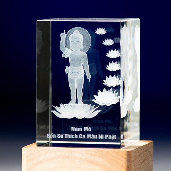 Phật Đản Sanh - Pha Lê Khắc 3D - 3D-DS