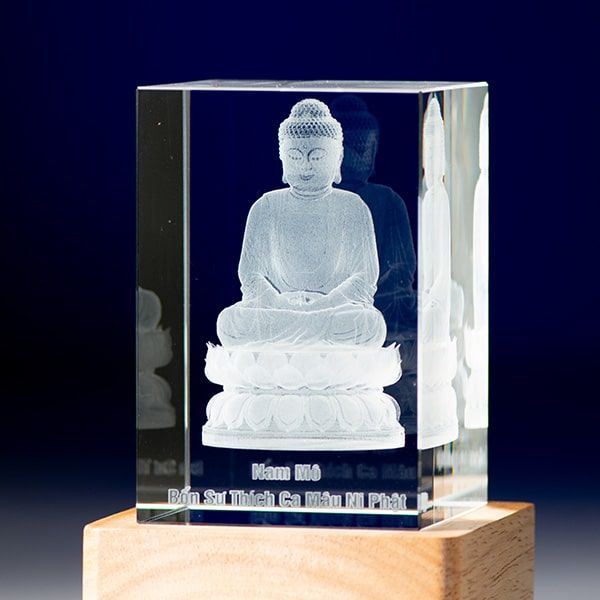 Phật Bổn Sư Thích Ca Mâu Ni - Pha Lê Khắc 3D - 3D-TC01