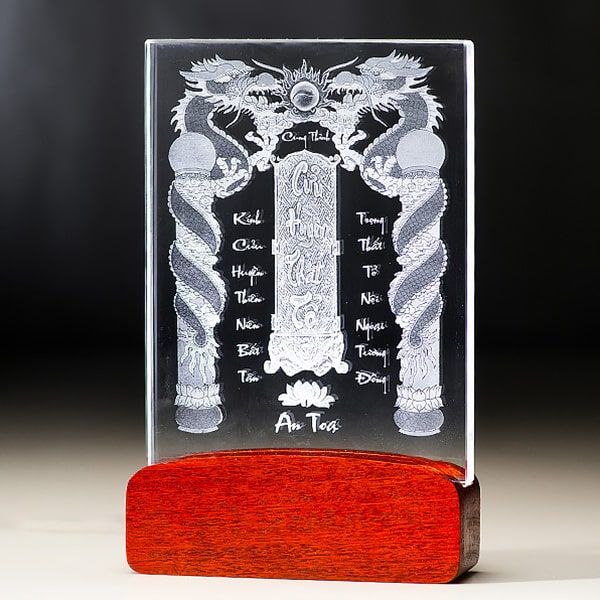 Liên Thờ Cửu Huyền Thất Tổ Pha Lê Khắc 3D - KT023 (2 size 25-32cm)