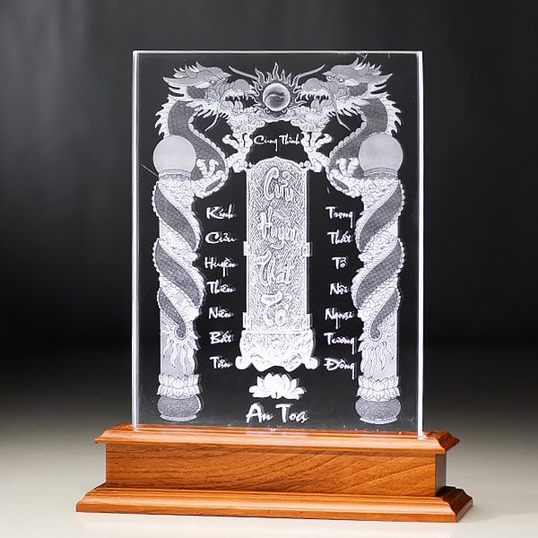 Liên Thờ Cửu Huyền Thất Tổ Pha Lê Khắc 3D - KT023 (2 size 25-32cm)