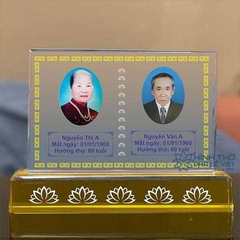 Hình Thờ Pha Lê Đôi KT005 có 4 Size ngang 16-22-28-32cm