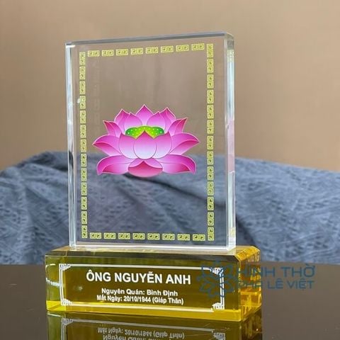 Hình Thờ Pha Lê Hoa Sen KT006 - 2 size Cao 19-24cm