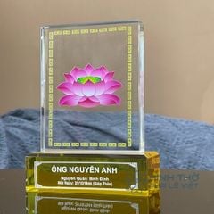 Hình Thờ Pha Lê Hoa Sen KT006 - 2 size Cao 19-24cm