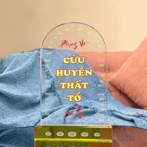 Liễn Thờ Cửu Huyền Thất Tổ Pha Lê - KT009 - Cao 34cm