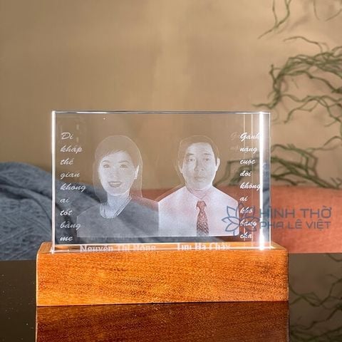 Ảnh Thờ Pha Lê Đôi Khắc 3D - KT018 - Cao 13cm