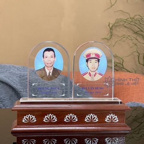 Ảnh Thờ Pha Lê Đôi KT021 - Cao 21cm