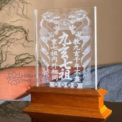 Liên Thờ Cửu Huyền Thất Tổ Pha Lê Khắc 3D - Chữ Hán KT022 (2 size 25-32cm)