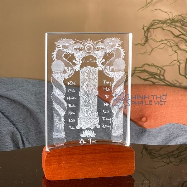 Liên Thờ Cửu Huyền Thất Tổ Pha Lê Khắc 3D - KT023 (2 size 25-32cm)