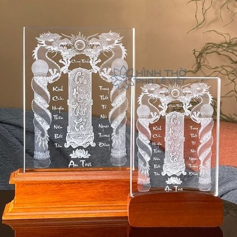 Liên Thờ Cửu Huyền Thất Tổ Pha Lê Khắc 3D - KT023 (2 size 25-32cm)