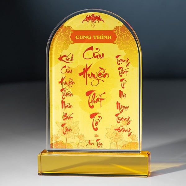 Liễn Thờ Cửu Huyền Thất Tổ Pha Lê - KT029 (3 size)