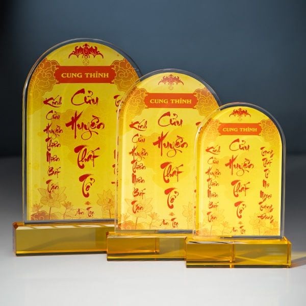 Liễn Thờ Cửu Huyền Thất Tổ Pha Lê - KT029 (3 size)