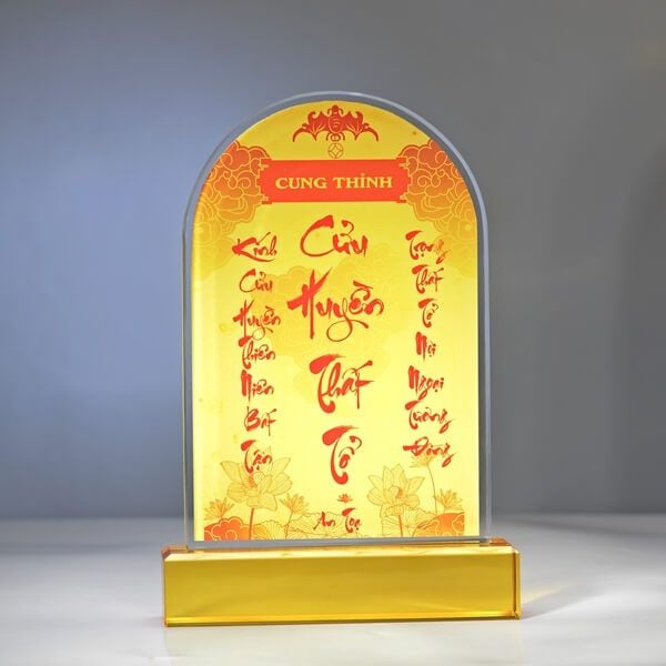 Liễn Thờ Cửu Huyền Thất Tổ Pha Lê - KT029 (3 size)