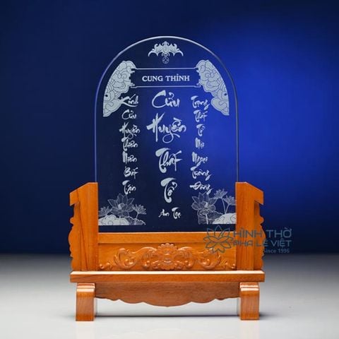 Liễn Thờ Cửu Huyền Thất Tổ Pha Lê Khắc 3D - KT030-01