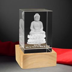 Phật Bổn Sư Thích Ca Mâu Ni - Pha Lê Khắc 3D - 3D-TC01