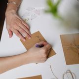  Thiệp giấy Kraft hoa oải hương 