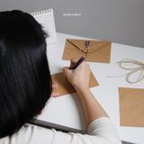  Thiệp giấy Kraft hoa oải hương 