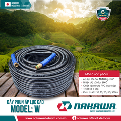 Dây phun áp lực cao NAKAWA W (các kích thước 10, 15, 20, 50, 100m)