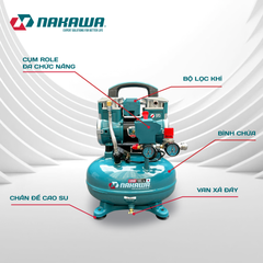 Máy nén khí không dầu, tốc nhanh, siêu êm NK-BH1812PRO - 12 lít