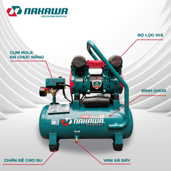 Máy nén khí không dầu, tốc nhanh, siêu êm NK-BH1615E - 15 lít