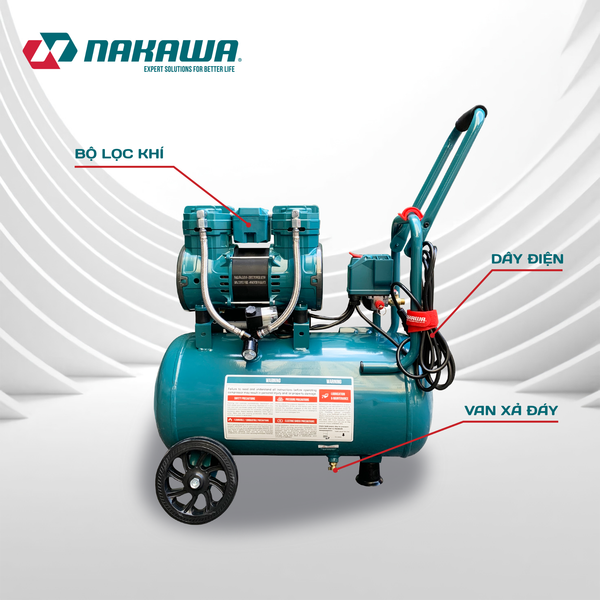 Máy nén khí không dầu, tốc nhanh, siêu êm NK-BH2530E - 30 lít