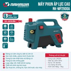 Máy phun áp lực NAKAWA NK-MP2900A (có chỉnh áp)