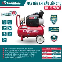 Máy Nén Khí đầu liền 2 tụ NAKAWA NK-2T2530E