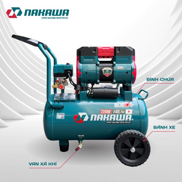 Máy nén khí không dầu, tốc nhanh, siêu êm NK-BH3030TURBO - 30 lít