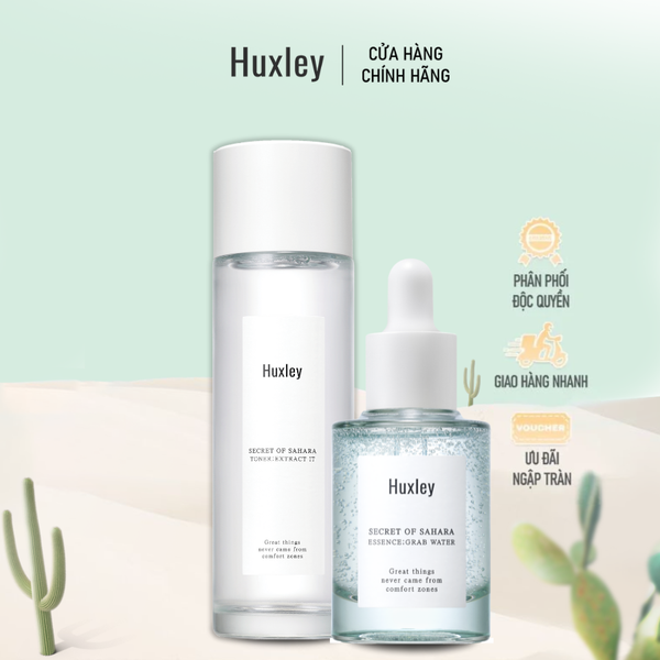  Combo cấp ẩm sâu, làm mát Huxley Toner Extract It 120ml & Huxley Essence Grab Water 30ml 