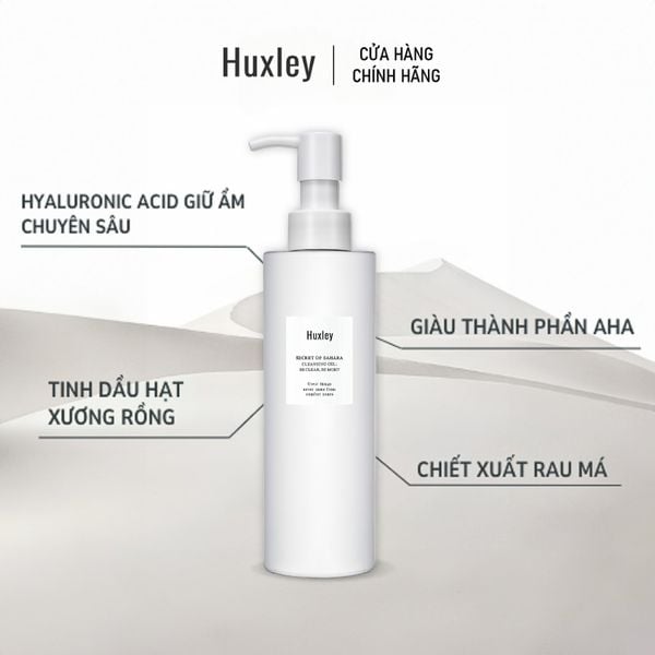  Combo Gel rửa mặt dịu nhẹ Huxley Cleansing Gel & Tinh chất Huxley Secret Of Sahara Esence Grab Water 