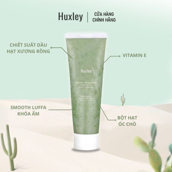  Combo Sạch Sâu cho da mịn màng Huxley Scrub Mask Deluxe 30g và Gel Rửa Mặt Huxley Secret  200ml 