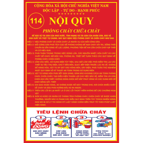  Bảng Nội Quy PCCC bằng Mica kích thước theo yêu cầu 