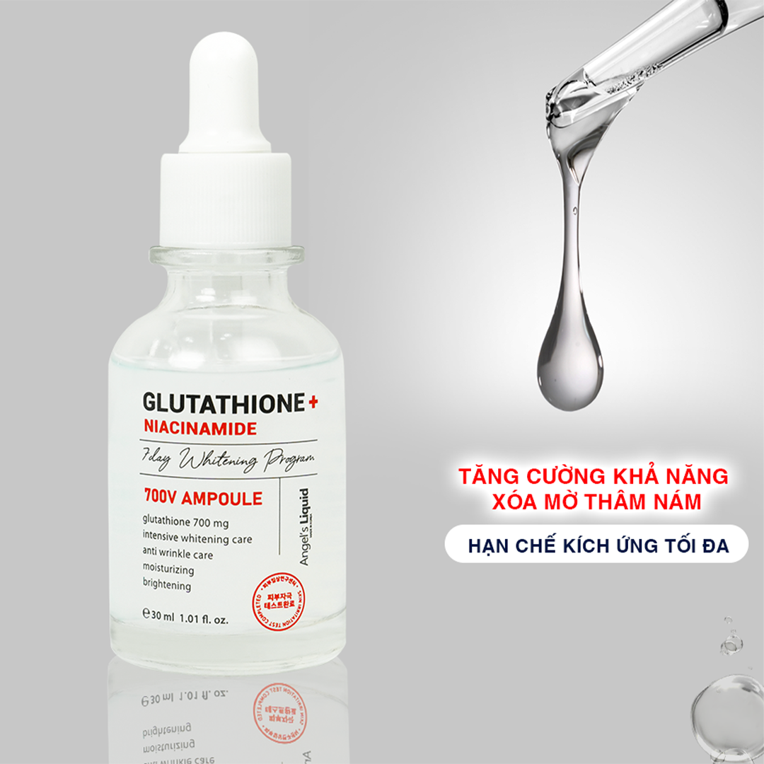 serum trắng da glutathione Angel's Liquid 7Day Whitening Program 700 V – LE NGOC ANH COSMETIC Sizes:370ml (Full Size) سيروم للعناية بالبشرة Glutathione Injections With Square