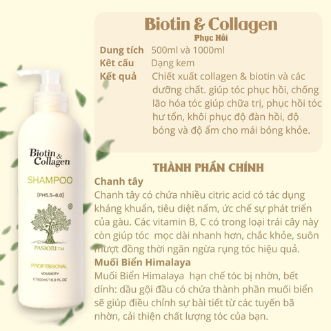 Dầu Gội Biotin & Collagen 1000ml (màu trắng) – LE NGOC ANH COSMETIC