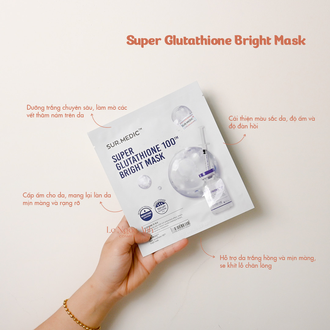 mặt nạ sur medic bright glutathione mask Mặt Nạ Dưỡng Trắng SURMEDIC Bright Glutathione Mask 30g Thanh Chân  Cosmetics cửa hàng mỹ phẩm chính hãng main image 0