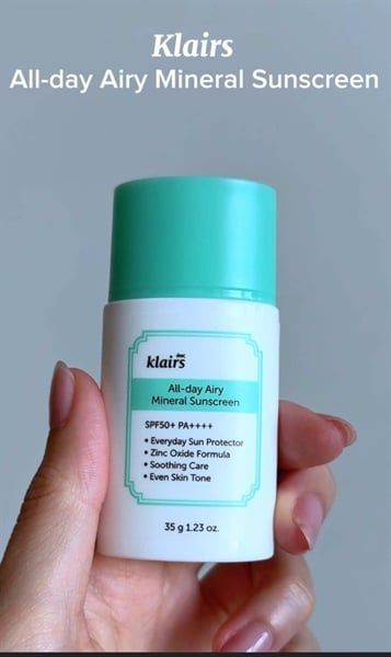  Kem Chống Nắng Dear, Klairs All-Day Airy Mineral Sunscreen SPF50+ PA++++ 35g 