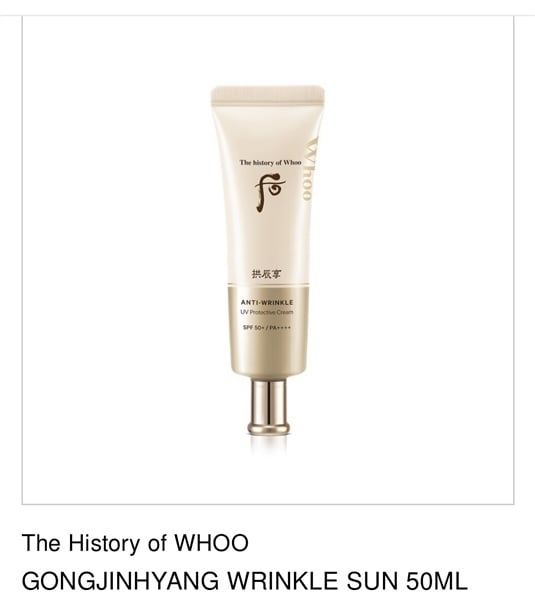  [Hàng Công Ty] The History Of Whoo Gọnginhyang Anti - Wrinkle UV Protective Cream Kem Chống Nắng 50ml 