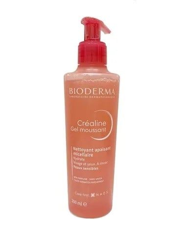  BIODERMA Crealine Gel Moussant Sửa Rửa Mặt 200ml #Hồng 