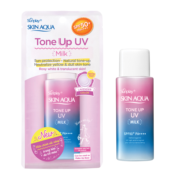  [HÀNG CÔNG TY] SKIN AQUA Tone Up UV Milk SPF 50+PA++++ Sữa Chống Nắng - 50g (Tặng Kèm 1 Lotion 15g) 