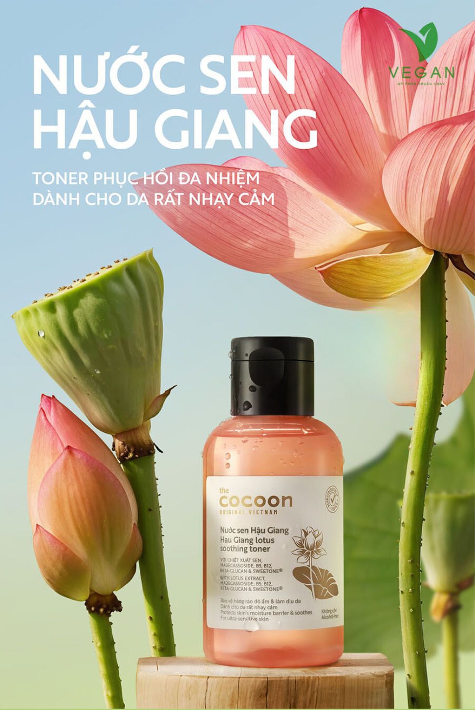 Toner Nước Sen Hậu Giang Cocoon 140ml