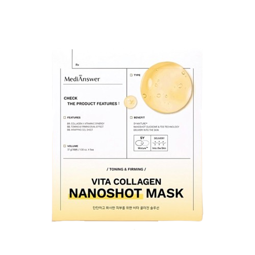  [HÀNG CÔNG TY] MEDIANSWER Vita Collagen Nanoshot Mask-Vàng 