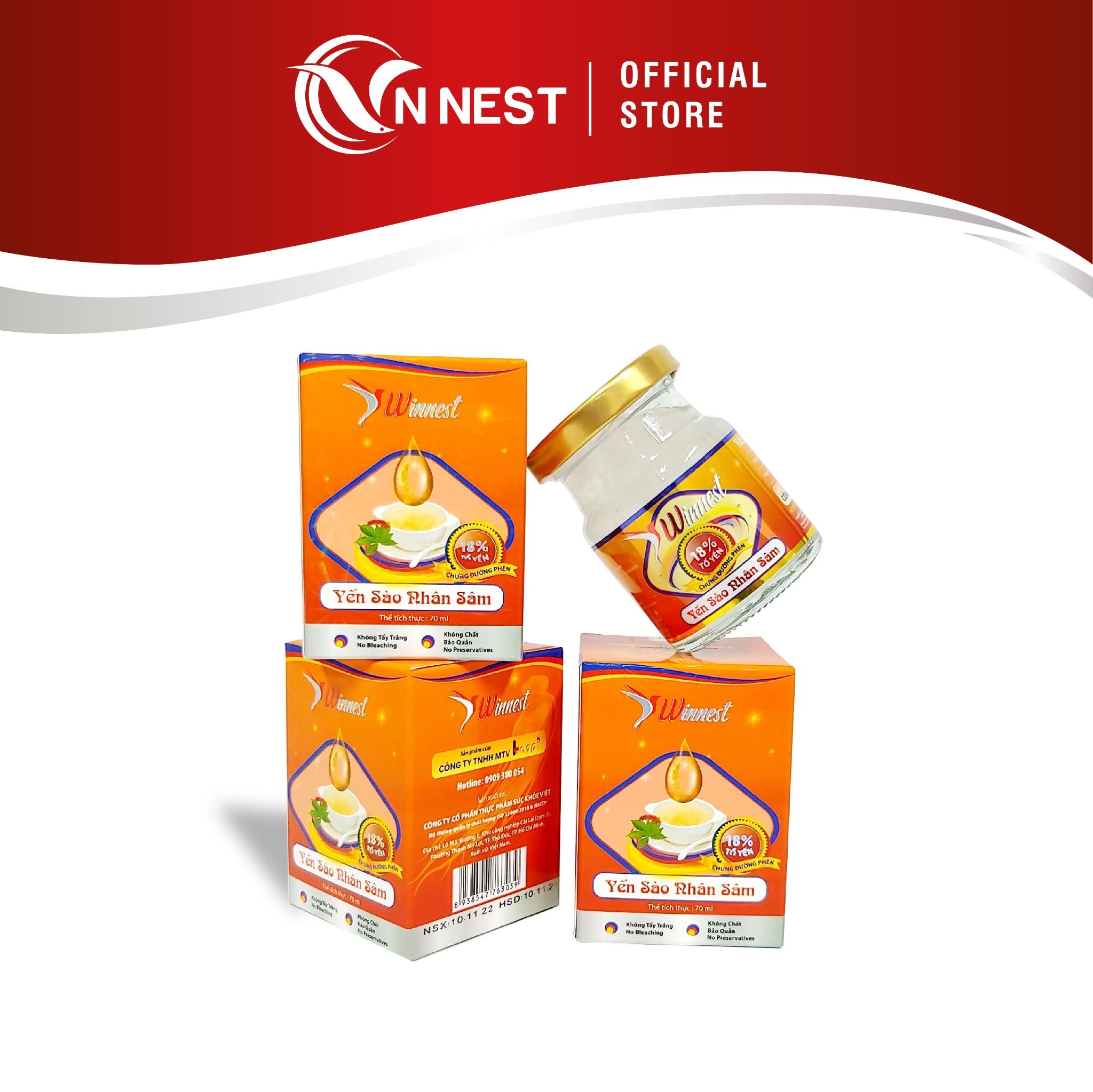  Yến Sào Nhân Sâm Winnest - Hộp 1 Lọ x 70ml 