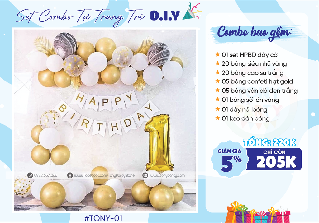  Set Combo Trang Trí Sinh Nhật - MS 01 ( Set) 