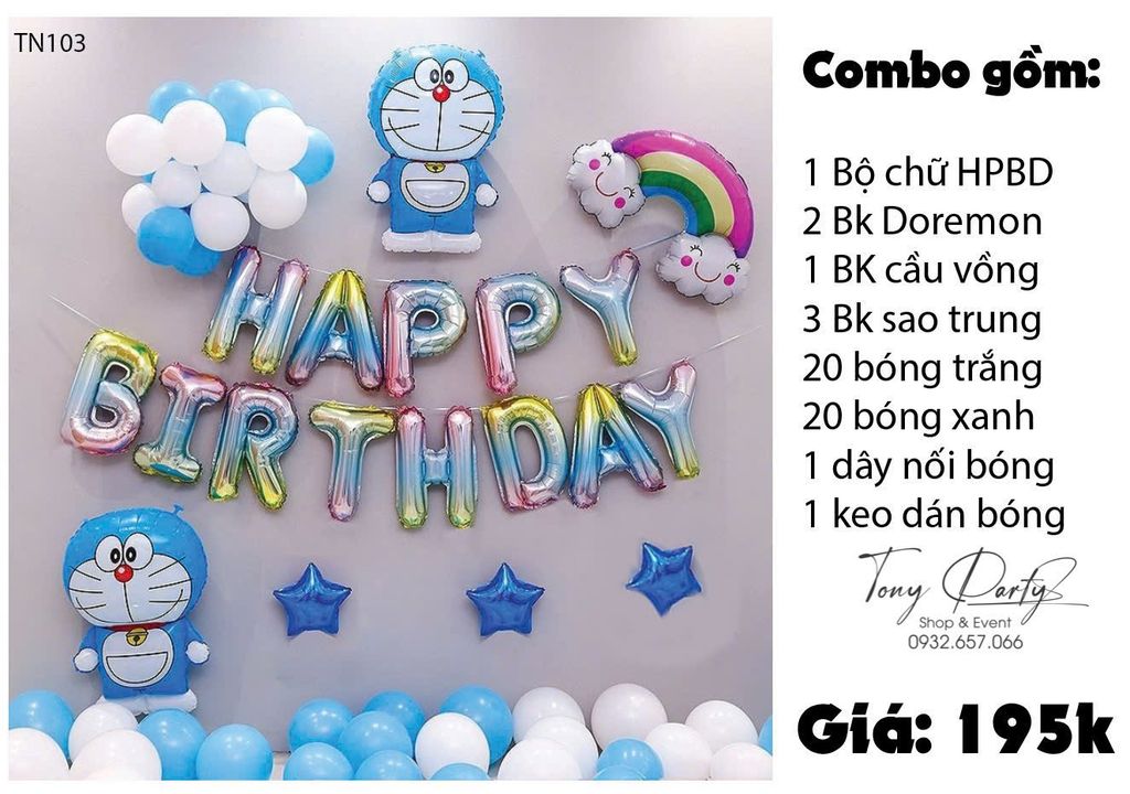  Set Trang Trí Sinh Nhật Doremon TN 103 