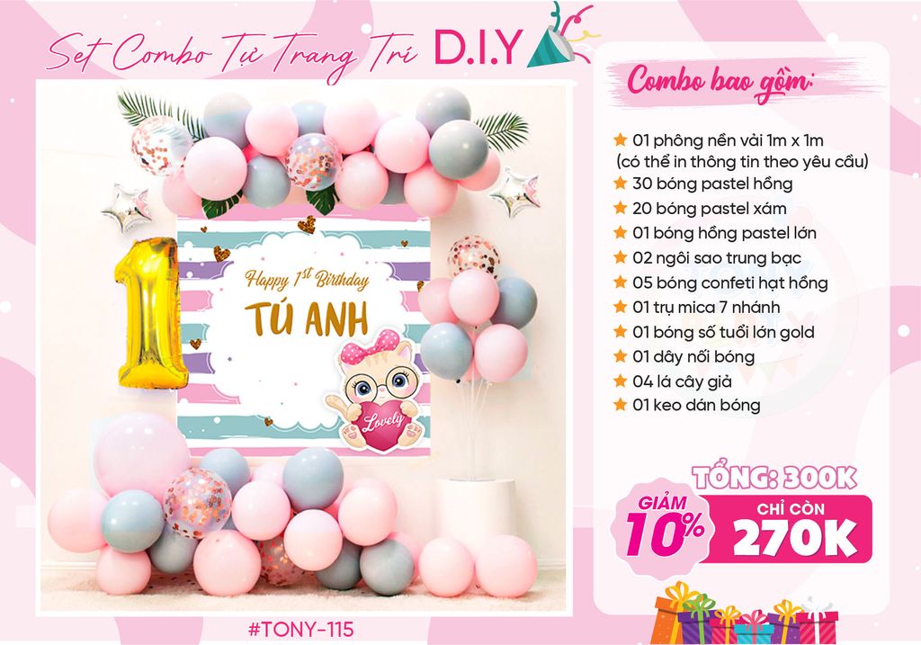  Set Trang Trí Sinh Nhật - MS 115 (Set) 