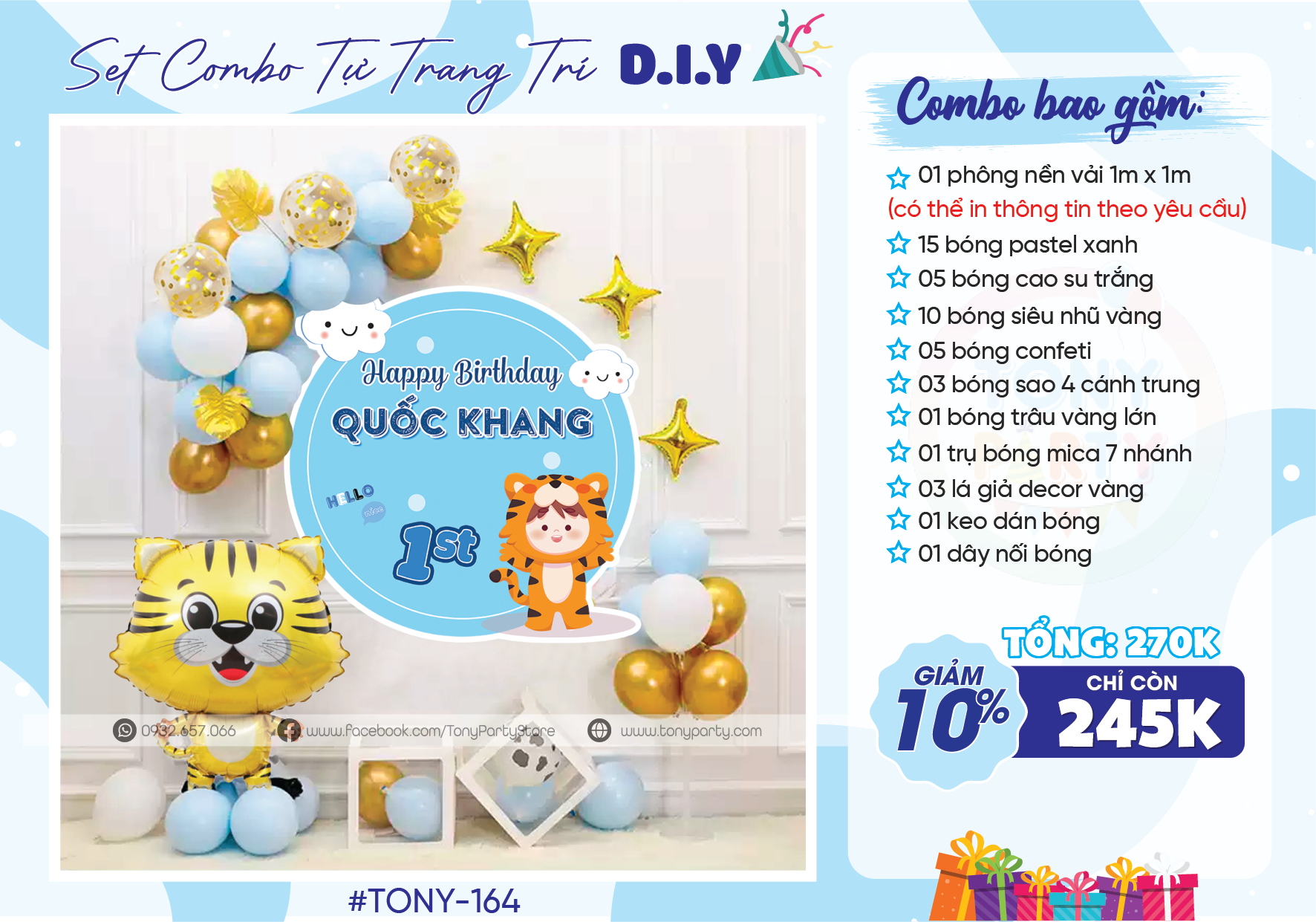  Set Combo Trang Trí Sinh Nhật - MS 164 (Set) 