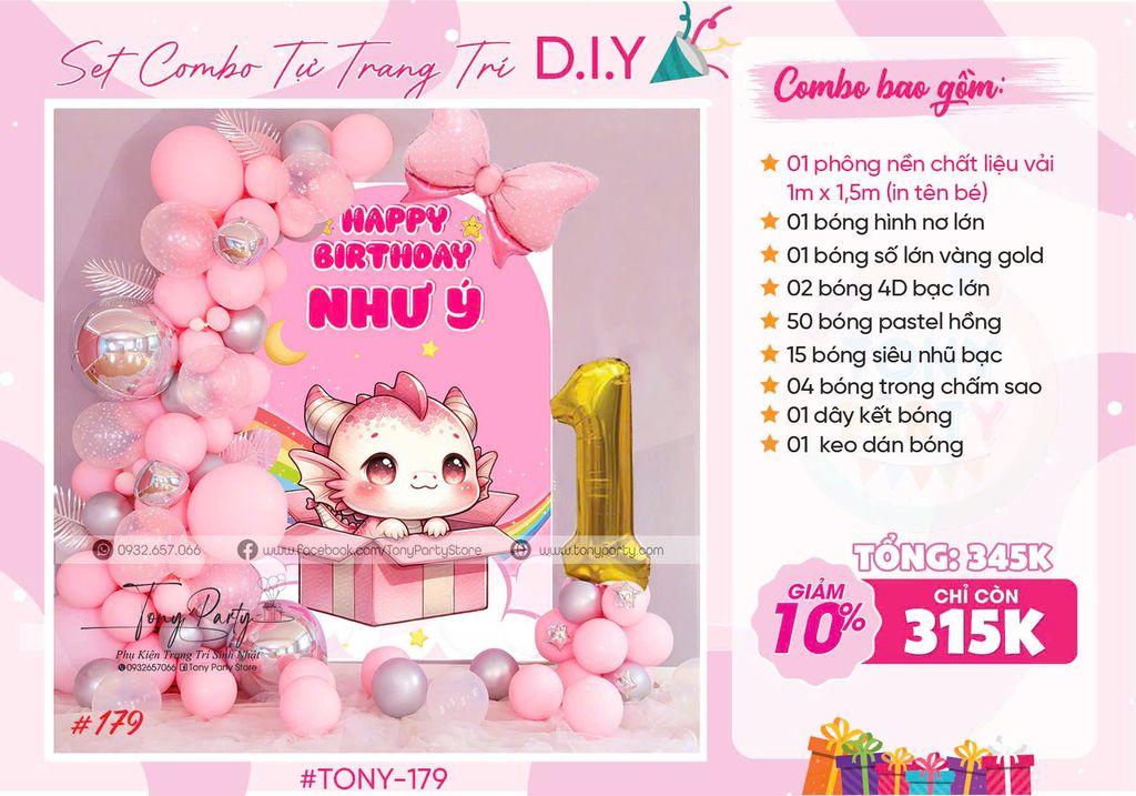  Set Trang Trí Sinh Nhật - MS 179 ( Set) 