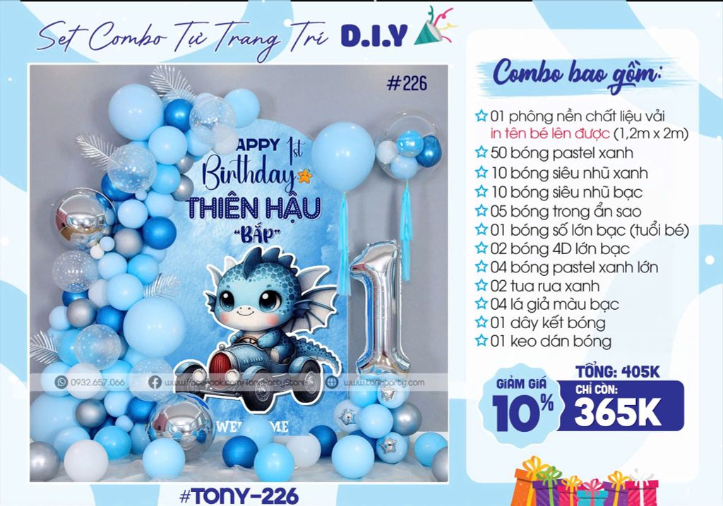  Set Trang Trí Sinh Nhật Rồng TN 226 