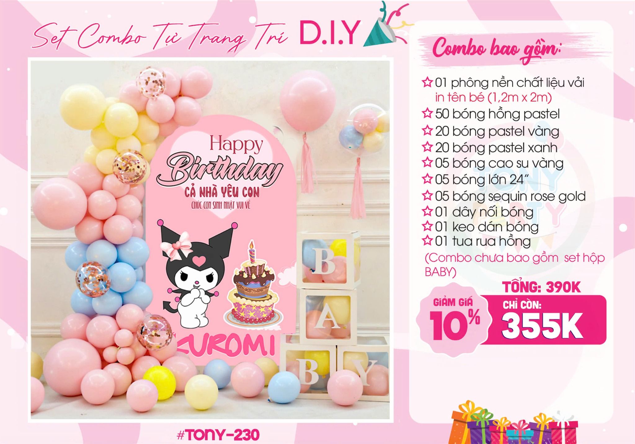  Set Combo Kuromi 230 (Nhiều Màu) 